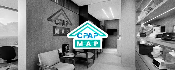 Prévia do case CPAP MAP, com ambiente de atendimento e identidade da marca centralizada.