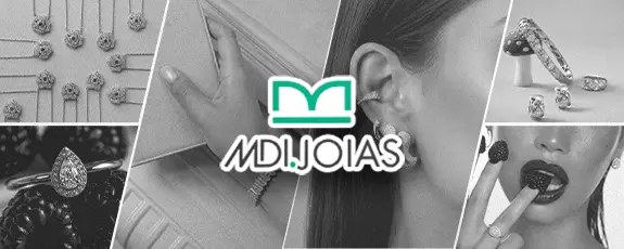 Prévia do case MDI Joias, com composição de joias e a marca centralizada.