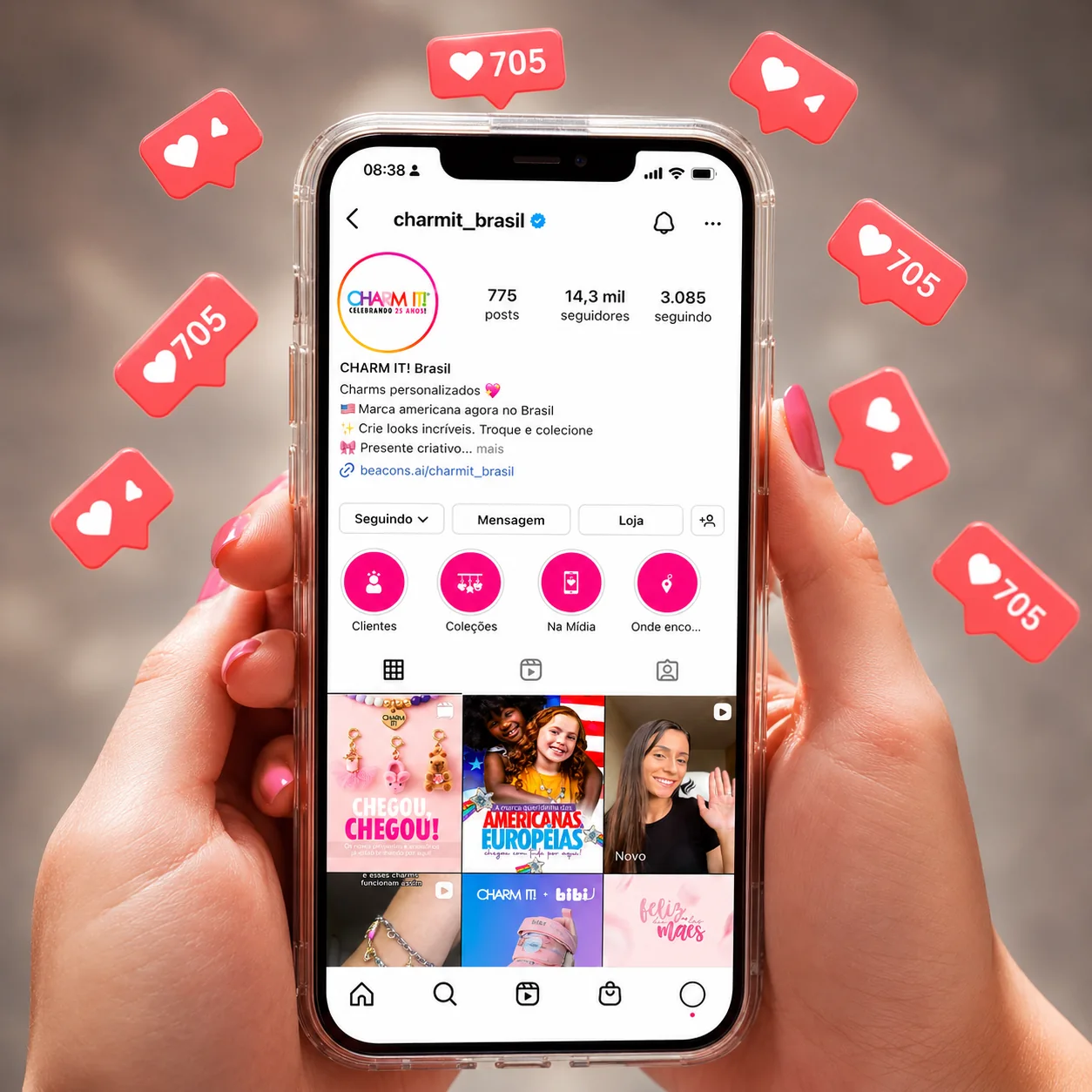 Produção de conteúdo em vídeo para redes sociais empresariais.
