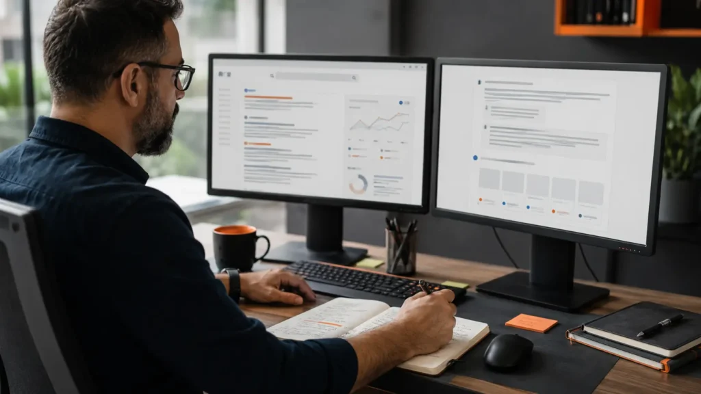 Especialista analisando SEO, GEO e respostas de inteligência artificial em 2026 Especialista analisando SEO, GEO e respostas de inteligência artificial em 2026